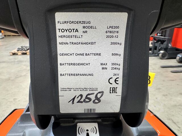 2020 Revisão + Inspeção UVV até 09/2027, 1.288 horas de operação Toyota LPD200