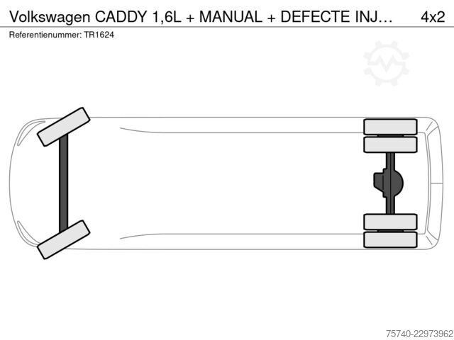 κλειστό βαν VW CADDY 1,6L + MANUAL + DEFECTE INJECTOREN