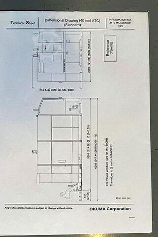 Vízszintes megmunkálóközpont Okuma MA 500 HA