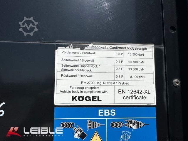 Åben sættevogn med presenning KÖGEL SN 24*Tautliner*Zertifikat XL*SAF-Achsen*