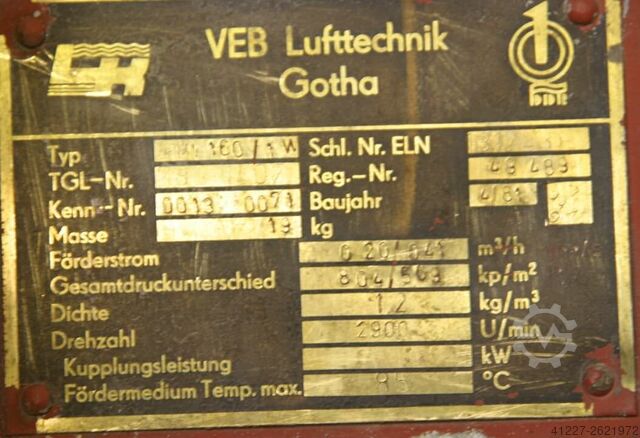 Stofafzuiging ventilator 0,65 kW LH RMN160/1W