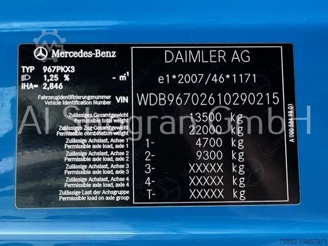 Châssis avec cabine Mercedes-Benz Atego 1318 4x2 / Euro 6 / Schaltung 1218