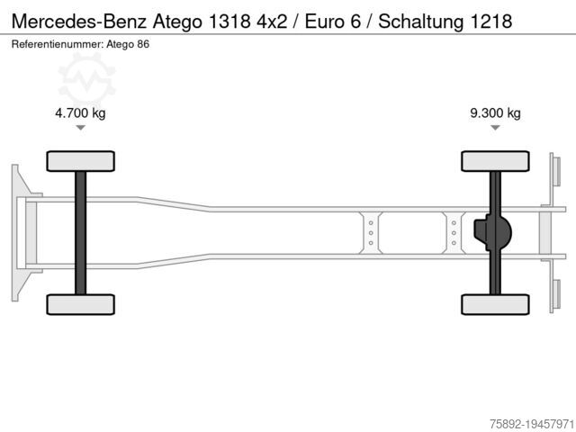 Châssis avec cabine Mercedes-Benz Atego 1318 4x2 / Euro 6 / Schaltung 1218