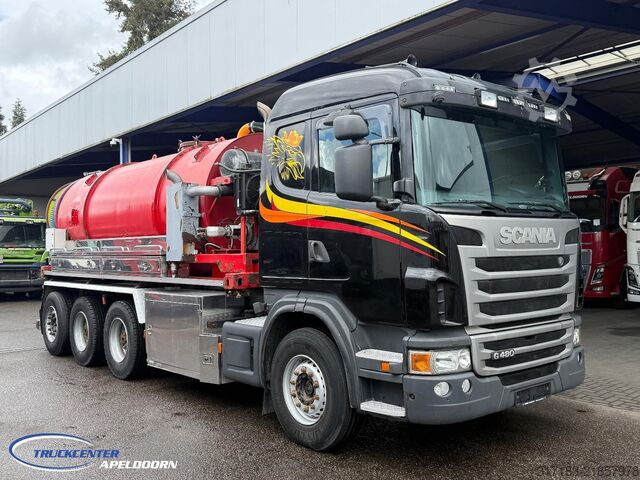 Veículo de aspiração Scania G480 8x4, Naafreductie, 199.500 km, Kipper