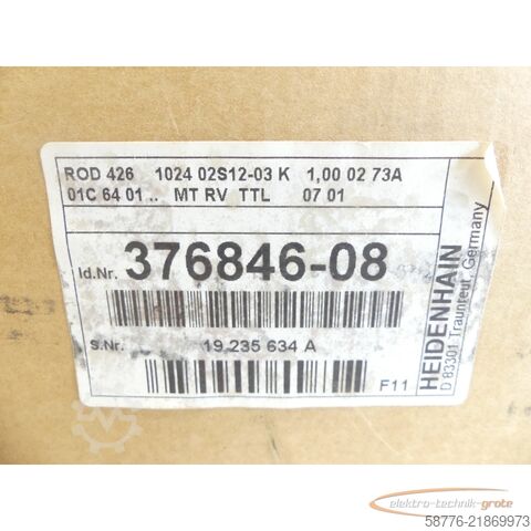 Bileşen Heidenhain ROD 426 1024 02S12-03 Drehgeber . 376 846-08 - ! -