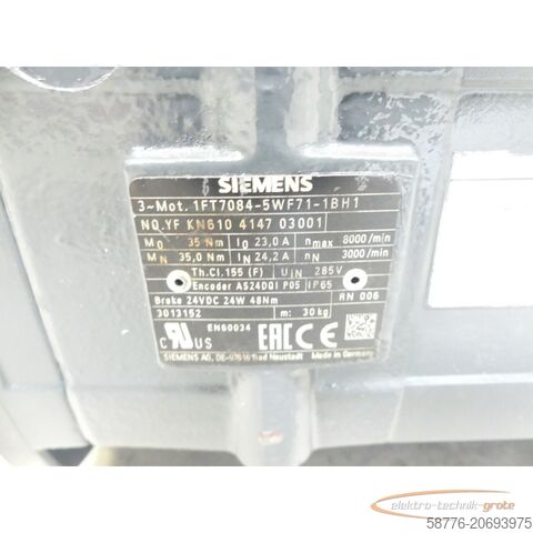 Besturingsunit Siemens 1FT7084-5WF71-1BH1 YFKN610414703001 generalüberholt - 12 Mon. Gewährl.
