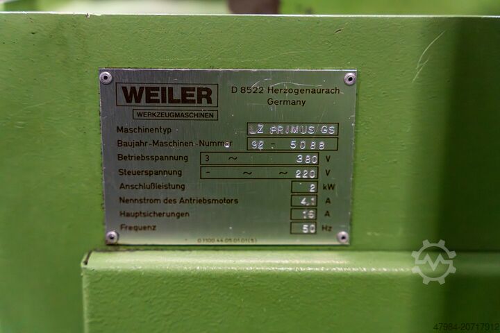 Center svarv och spindel svarv WEILER PRIMUS GS