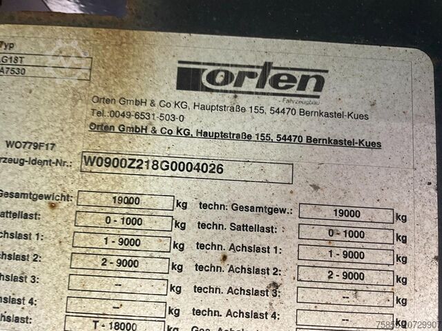 Caisse fermée Orten AG 18T Anhänger / Getränke / SAF / Disc / Loadi...