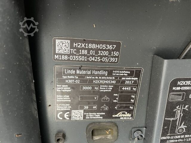 Montacargas de GLP Linde H30T-02