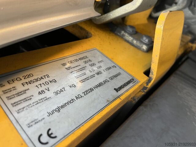 Elektrikli 3 tekerlekli forklift Jungheinrich EFG220