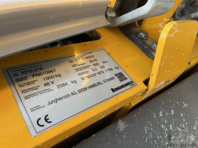 Elektrikli 3 tekerlekli forklift Jungheinrich EFG215