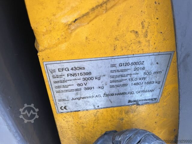 Elektrikli 4 tekerlekli forklift Jungheinrich EFG430ks