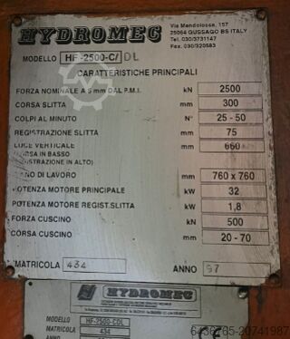 HYDROMEC HF2500, 250 tun HYDROMEC HF2500