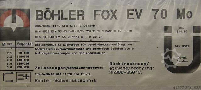 Elektrody sztyftowe elektrody spawalnicze 4,0 x 450 Boehler FOX EV 70 Mo