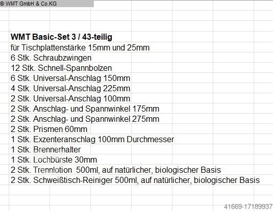 Schweißtisch-Zubehör WMT Basic-Set 3 - 43-teilig