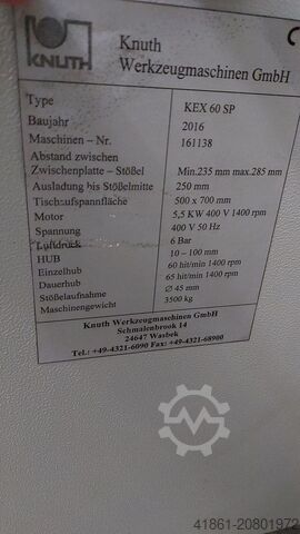 Presse excentrique KNUTH KEX 60 SP