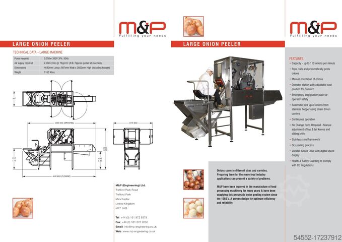 Uien Schilmachine M en P Onion peeler M&P
