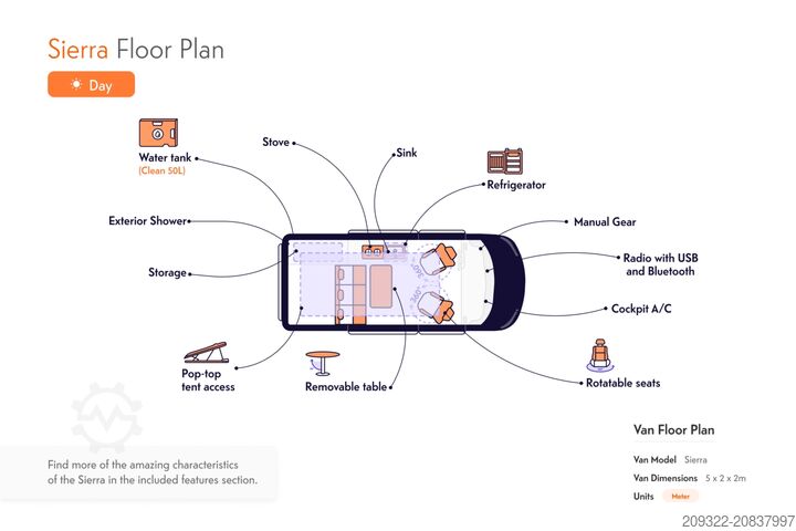 Caravan/camper Ford Panama P10 Campervan 4posti letto | Cucina +tetto a soffietto