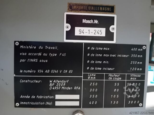 Scie à format ALTENDORF F45 1994