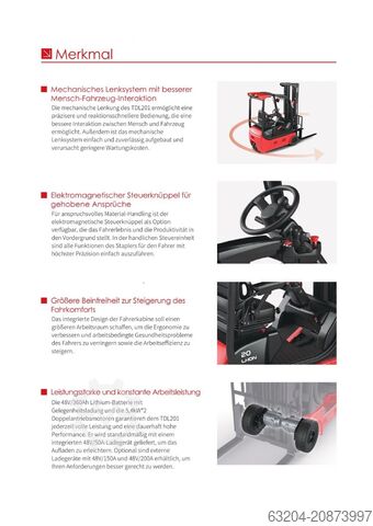 Electric 3-wheel forklift EP TDL201