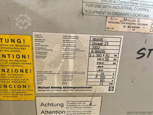 Srovnávací frézka Weinig Unimat 23