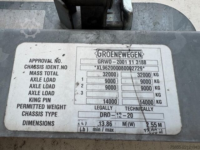 Koffer Groenewegen DRO-12-20 2 Axle / CLosed Box / Koffer / BPW Ax...