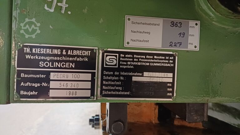 Excenterprés KIESERLING Pedru 100