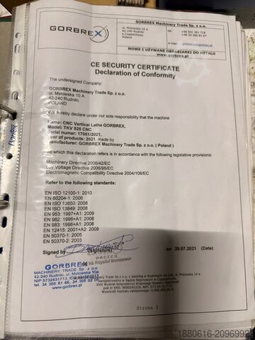 Strung carusel cu două coloane GORBREX TKV 525 CNC