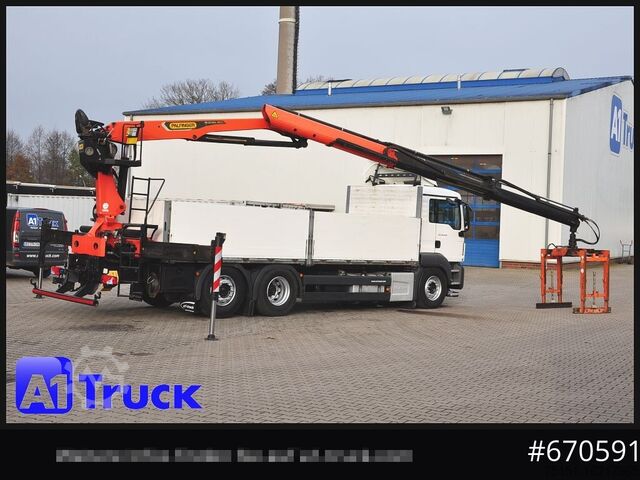 Düz kasa kamyon MAN TGS 26.440, Kran PK20.501L Lenkachse,