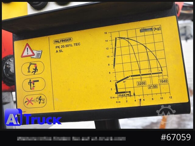 Lastbilmonteret kran MAN TGS 26.440, Kran PK20.501L Lenkachse,