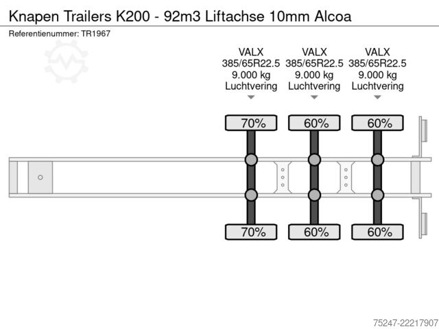 Vloer verplaatsen Knapen Trailers K200 - 92m3 Liftachse 10mm BPW