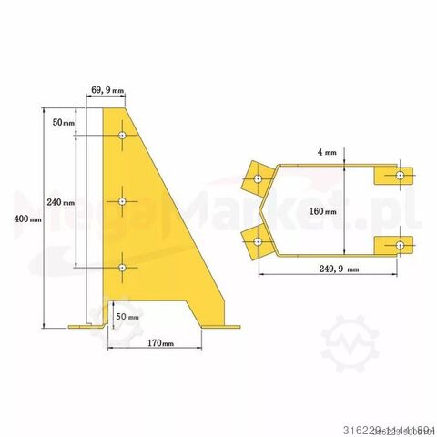 Stootrand, pootbeschermer voor palletrek. Mega-M
