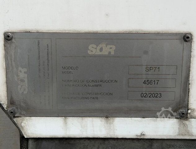 Hűtő félpótkocsi Sor SP71-SR2FR 2-AS STUURAS 270 CM HOOG 250 CM B