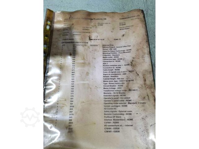 Control system for industrial robots ABB S4C IRB 1400 M2000