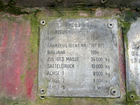 Tanker yarı römork FELDBINDER TANKAUFLIEGER, 33.000L, 4 KAMMERN