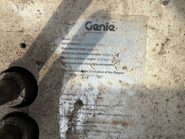  GENIE GS2632 schaarhoogwerker SCISSOR  10M Werkhoogte Elektrisch 2013