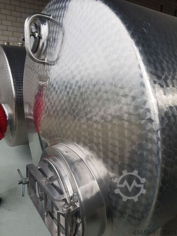 Roestvrijstalen tank 6000 l met dubbele mantel