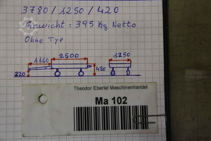 Transportwagen voor zwaar gebruik 5 ton unbekannt 2500 x 1250 mm