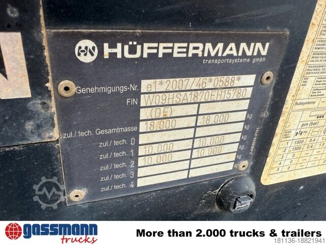 Roll-off dorse Hüffermann HSA 18.70 Schlittenabroller