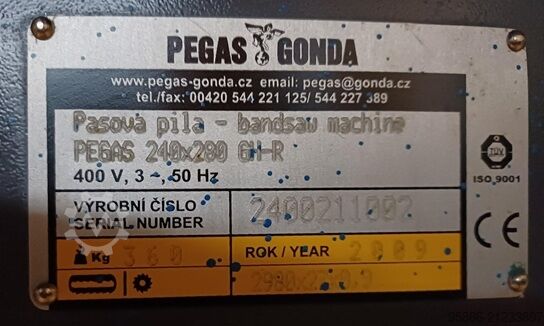 Band saw Pegas Gonda BMBS 240x280 HG