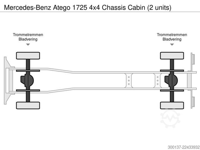 Podvozek Mercedes-Benz Atego 1725 4x4 Chassis Cabin (3 units)