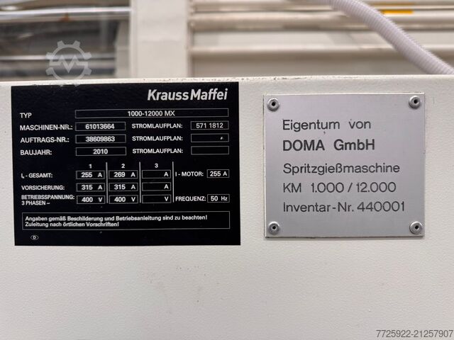 Vstřikovací stroj KraussMaffei KM 1000 - 12000MX