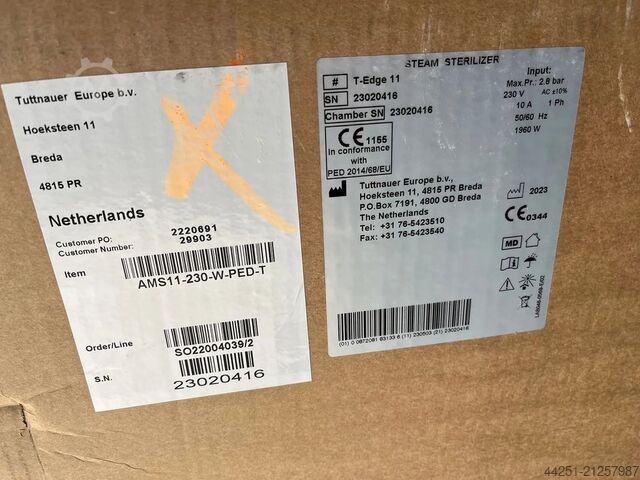 Tabletop autoclave, 27 liters Tuttnauer T-Edge 11