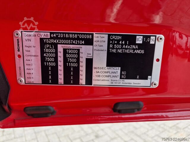 Standardni SZM Scania R500 NGS - retarder - 4x2 - steel / air - night...
