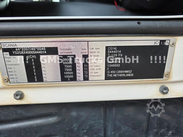 Sklápěcí vůz SCANIA G450 / ISO Thermo Mulde / 8X4 / Opti Cruise