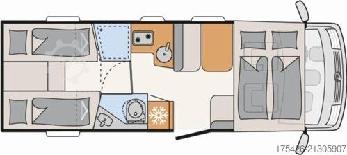 Integrated camper DETHLEFFS Trend I 7057 EB *Pakete: Family+Chassis+Two*