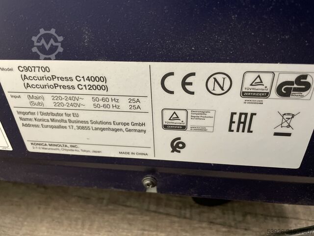 Digital print machine Konica Minolta AccurioPress C12000