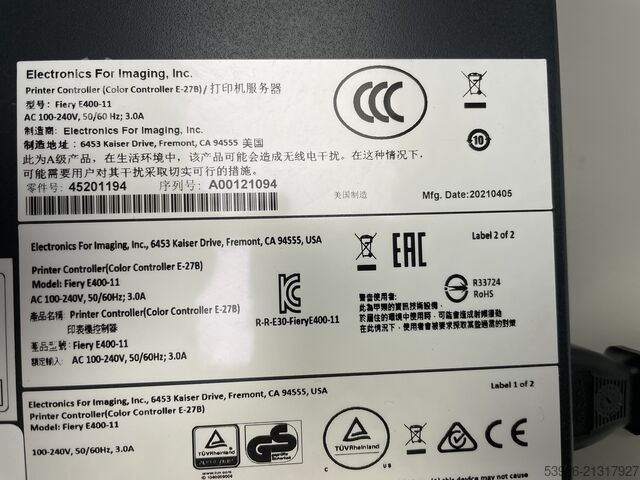 Digitális nyomdagép Ricoh Pro C5300s incl. Fiery Finisher, Paper deck only 248.000 clicks