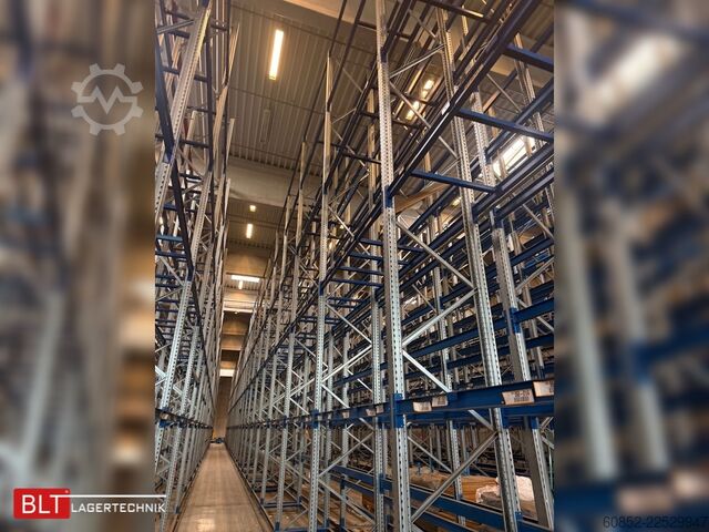 Raft pentru sarcini grele, raft industrial, raft înalt SSI Schäfer PR600 – 14,10 lfm, Höhe 4,9m Boden + 2 Ebenen | Fachlast bis 3500 kg