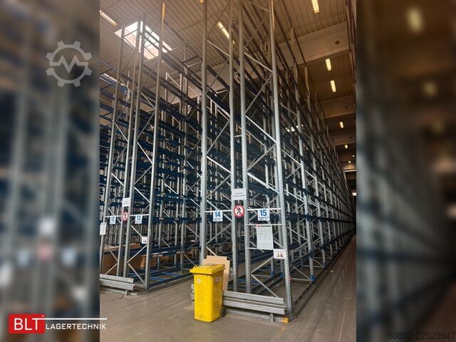 Raft pentru sarcini grele, raft industrial, raft înalt SSI Schäfer PR600 – 14,10 lfm, Höhe 4,9m Boden + 2 Ebenen | Fachlast bis 3500 kg